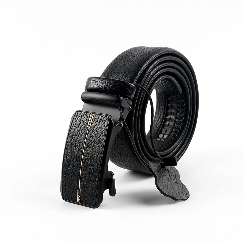 Wholesale Male Ratchet Waist Straps Gift Wide Automatic Buckle Belt Black Strong Casual Business Men Leather Belts