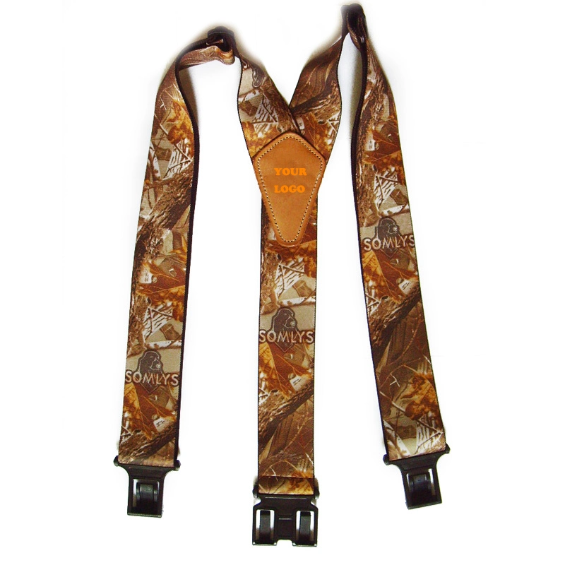 Camouflage Sublimation Printed Men&prime; S 50 mm Plastic Buckle Work Suspenders 5 Cm Heavy Duty Elastic Brace with Custom Logo